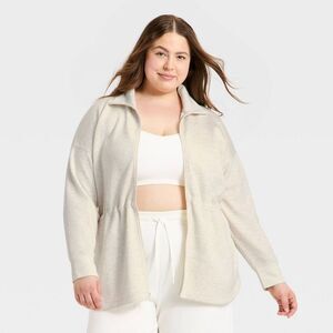 Open Box - All In Motion - Women's Airy Sleek Long Full Zip Jacket - All In